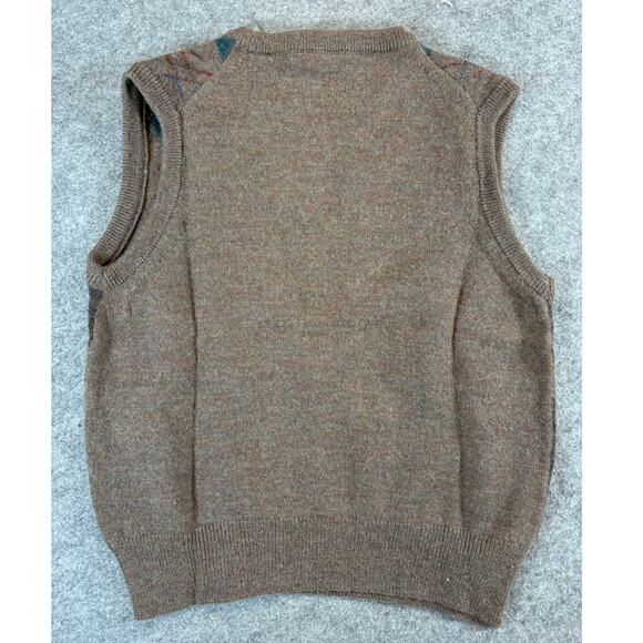 VINTAGE Country Shop Marshall Fields Sweater Vest Youth Medium Brown Argyle Wool - Picture 2 of 6